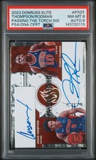 2023 Donruss Elite Ausar Thompson/Dennis Rodman Passing The Torch Dual Auto PSA