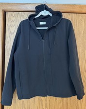 Original Penguin Hoodie Black Full Zip Moisture Wicking Stretch Men Size M