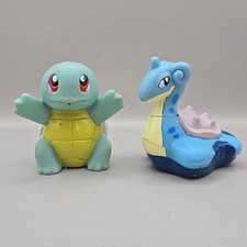 Lot 2 Pok mon 1999 Burger King Toys- Squirting Squirtle Rolling Lapras