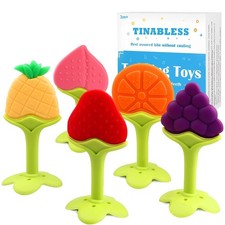 Teething Toys 5 Pack - Tinabless Infant Teething Keys Set, BPA-Free, Natural