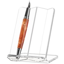 Clear Acrylic Pen Holder for Desk, Modern Desktop Organizer, Sleek Pencil Dis