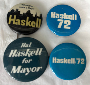 Wilmington Delaware Harry Hal Haskell For Mayor Political Pin Lot of 4 Vintage