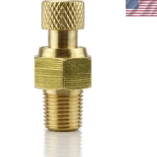 Compact 1/8" Male NPT Air Compressor Drain with Easy Twist Valve & Brass Finish