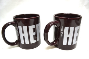 Pair Hershey's Chocolate Coffee Cups Mugs 8 Oz