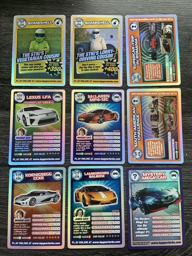 Bundle Of Turbo Challenge Top Gear Trading Cards! Lots Of Rare Cards Included - Foto 4 di 8