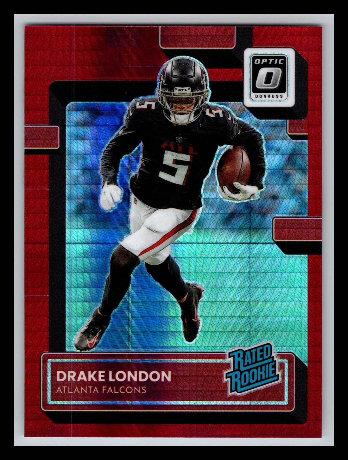 2022 Donruss Optic Red Hyper Drake London #207 Atlanta Falcons Rookie