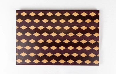 End Grain Decorative Wooden Cutting Board (Maple, Walnut, Cherry/Purple Heart)