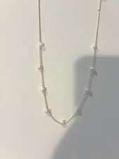 Kendra Scott Leighton Goldtone White Pearl Section Necklace 13-19” New