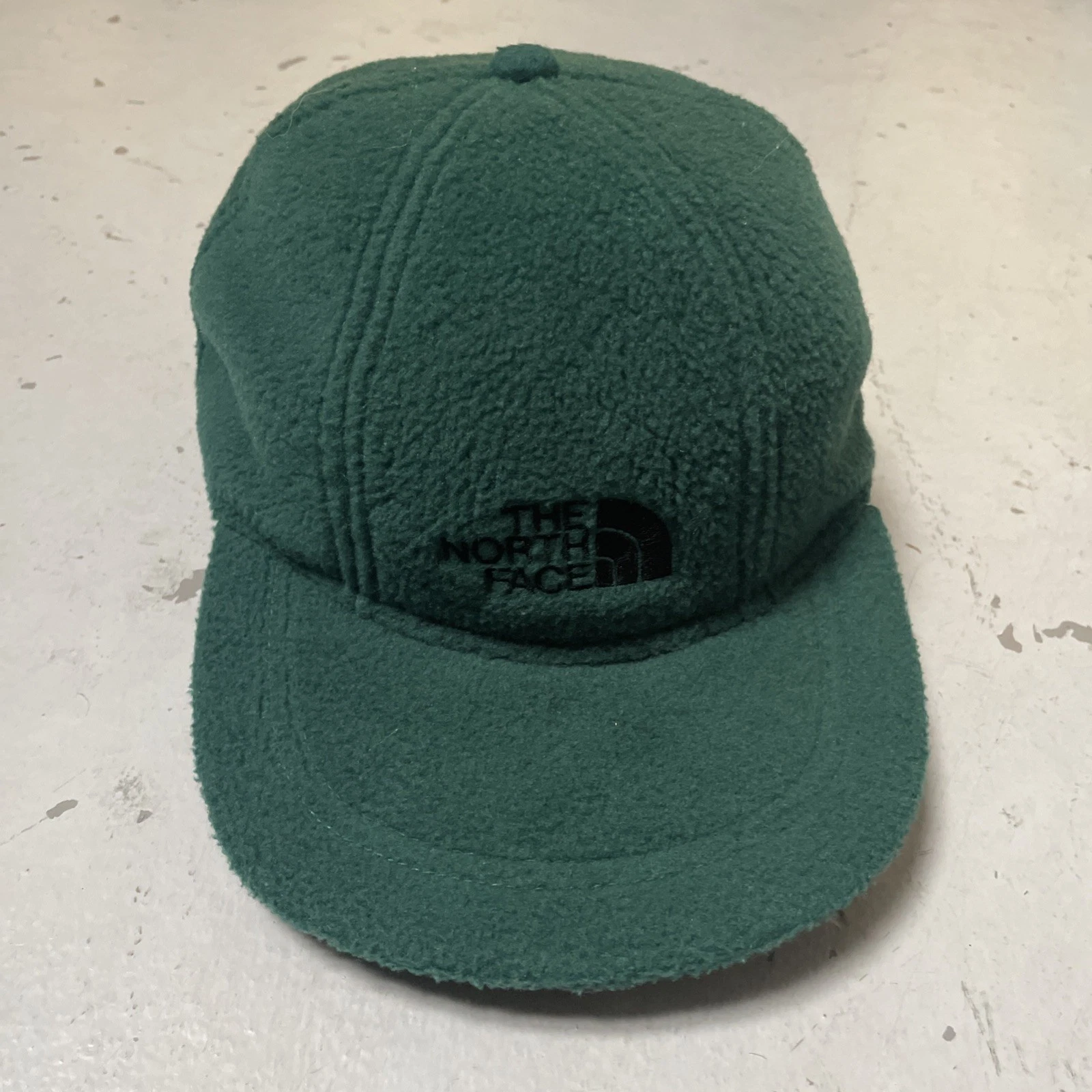 Vintage The North Face Fleece Panel EarFlap Cap Hat Camp Ski Wide Bill Brim OS