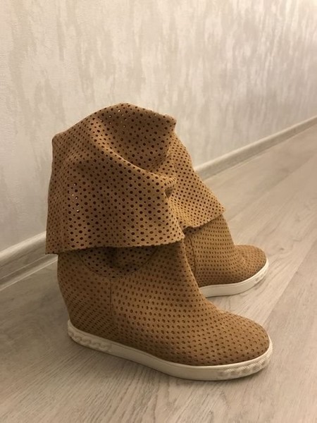 Women Casadei Boots Beige Leather 40