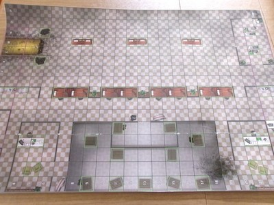 =HeroClix DC LAMINATED MAP 2-Sided Gotham Bank I & Arkham Asylum I =2
