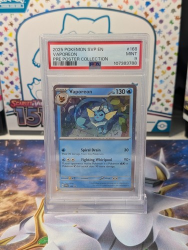 Vaporeon SVP 168 BSP Promo - PSA 9 MINT - Prismatic Evolutions Poster Collection