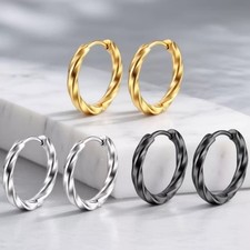 Surgical Steel Small Round Huggie Hoop Earrings for Women Trendy Jewelry Gift