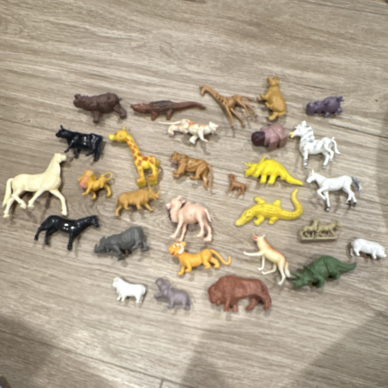 Plastic Animal Figurines Vintage Antique Mixed Lot Set - Farm & Wild Animals