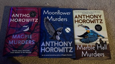 *signed* 3x  Anthony Horowitz Pund Novels: Magpie, Moonflower M  hall Murders HB