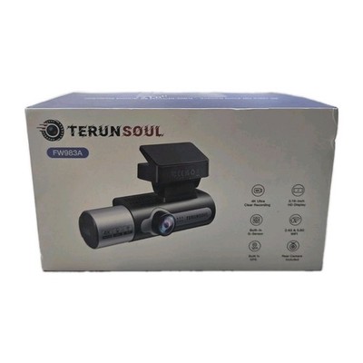 TERUNSOUL 4K Dash Camera Front Rear Cabin GPS WiFi
