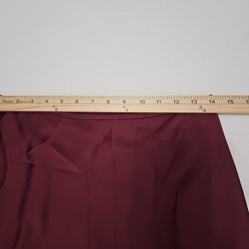 New Antonio Melani Bella A-line Satin Maxi Skirt Size 4 Zinfandel - Picture 6 of 6