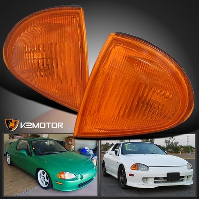 Fits 1993-1997 Honda Del Sol Amber Corner Lights Turn Signal Lamps