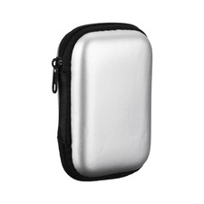 Earphone Case, 4.53 x 3.15 x 1.38inch Portable Earbud Carrying Case, Silver