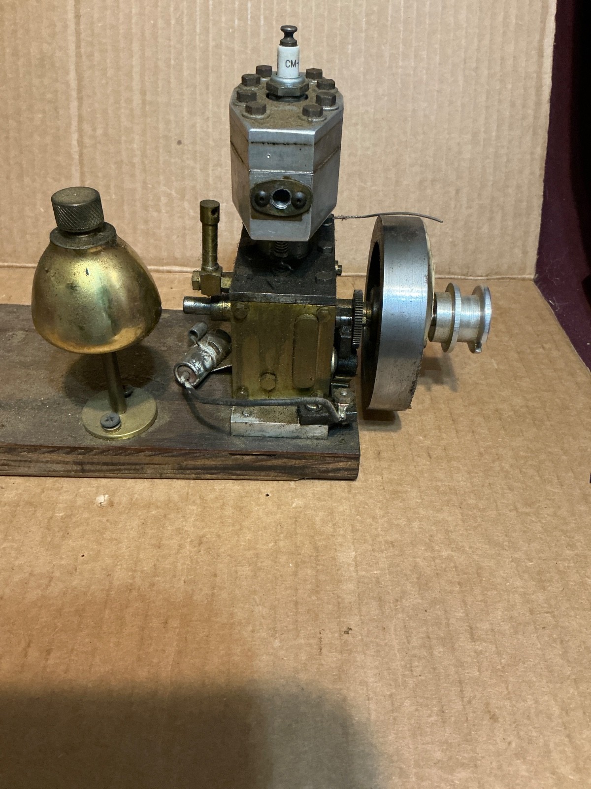 Vintage Hand Made Machined &lsquo;GloFuel?&rdquo; miniature 1 Cyl Engine For Parts/Rebuild.