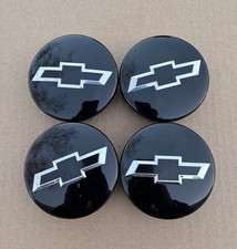 4x 83mm Gloss Black Silver Wheel Center Caps Fits Chevy Silverado Suburban Tahoe