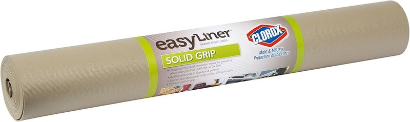Solid Grip Shelf Liner with Clorox, Taupe, 20 in x 6 ft Roll