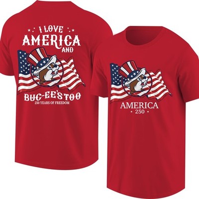 Buc-ee's America 250th Anniversary T-Shirt 250 Years of Freedom Patriotic White