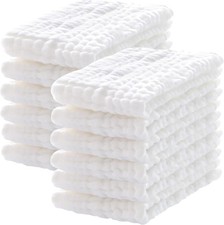 12 Pack Muslin Burp Cloths 100 Cotton 20"x10" Extra Soft Absorbent Baby Burping