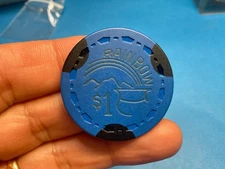 $1———-RAINBOW  CLUB———-GARDENA CALIFORNIA CASINO CHIP-———-Z-3834