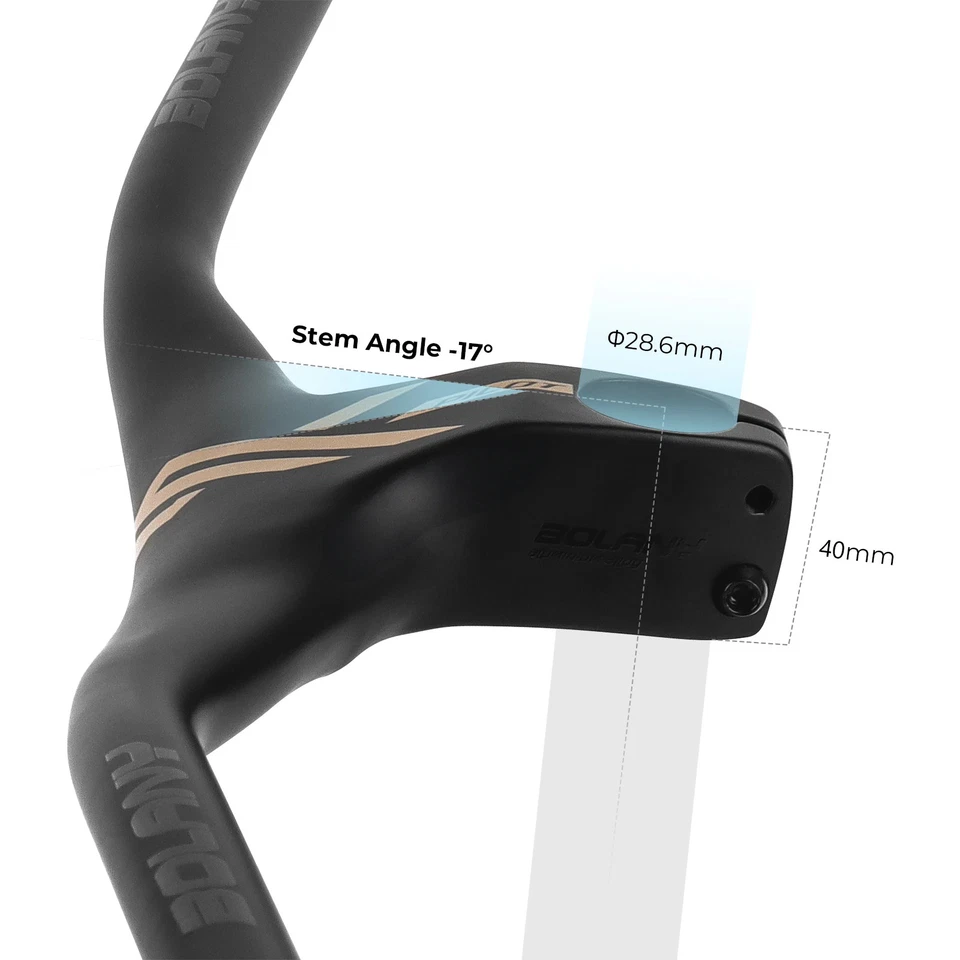 -17Degree MTB Bicycle Handlebars Stem Integrated 775mm High Strength Handlebar - Image 2 of 4