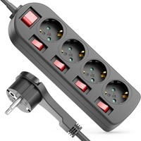 Steckdosenleiste 4-Fach Mehrfachsteckdose 1,4M Kabel Flachstecker Steckerleiste