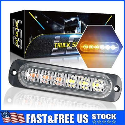 8~32x Amber/White LED Strobe Light Bar Truck Flashing Hazard Beacon Waterproof