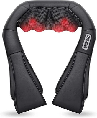 MAXKARE Shiatsu Neck Shoulder Back Massager with Heat Deeper Tissue 4D Kneading