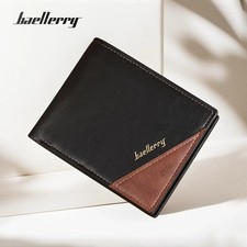 2025 New Wallet Men Soft PU Leather Male Short Simple Light Money Clip Vintage B
