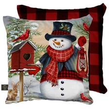 Briarwood Lane Snowman And Friends Winter Decorative Pillow