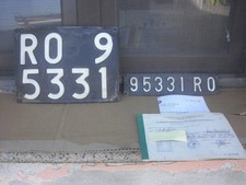 TARGA AUTO D'EPOCA COMPLETA ROVIGO fiat 500 - 5 CIFRE - 1972-USO COLLEZIONISTICO