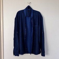 Larusso Denim Collection Slim Fit Shirt   Deep Indigo 4XL 