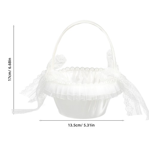 Simulated Flower Basket Wedding Ceremony Decor Baby Bowknot Satin - Picture 5 of 12