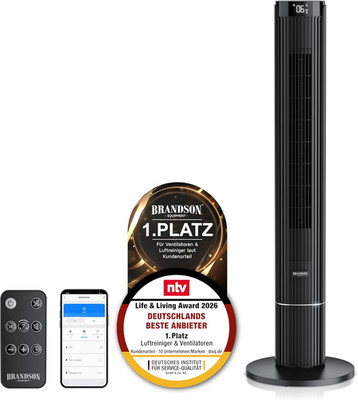 Brandson - Wlan Turmventilator ECO Design - APP Steuerung Smart Life - Sieger Ve