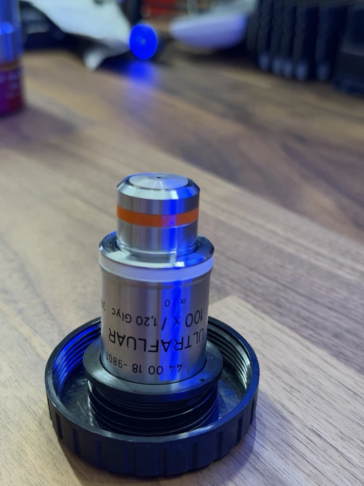 Objetivo microscopio Zeiss Ultrafluar 100x / 1 20 glic usado Foto 2 de 4
