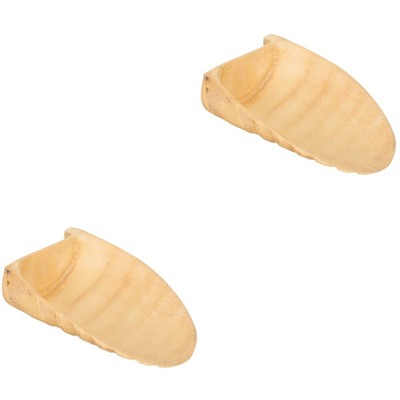 2pcs Bambusfutterplatte natürlicher Bambusschalen rustikale Bambusplatte Bambus