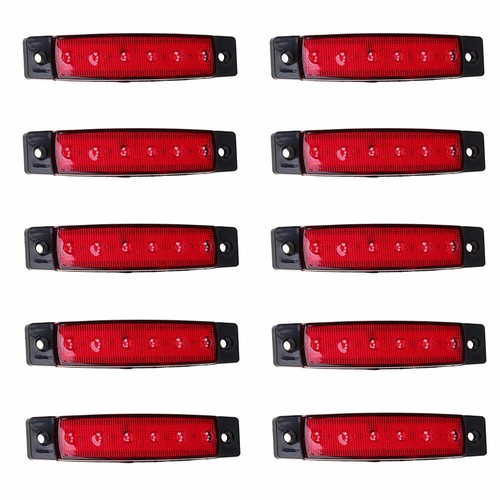 20 X Set Red 6 LED Side Marker Lights Position Recovery For Truck Trailer Lorry - Picture 3 of 9