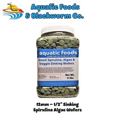 2-lb 12mm Small Sinking Wafers of Spirulina, Algae. Shrimp, Plecos, Catfish AFI