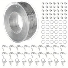 1set Beading Jewelry Making Finding Kit Including Brass Crimp Beads Stainless