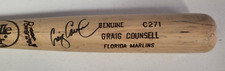 CRAIG COUNSELL FL MARLINS SIGNED AUTO GAME USED LOUISVILLE SLUGGER BAT BECKETT
