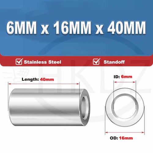Stainless Steel Spacer Standoff Collar Stand off Spacers M3 M4 M5 M6 M8 M10 M12 - Picture 143 of 261