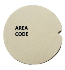 AREA CODE Rotary Phone Dial Card Insert
