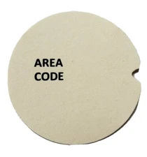 AREA CODE Rotary Phone Dial Card Insert
