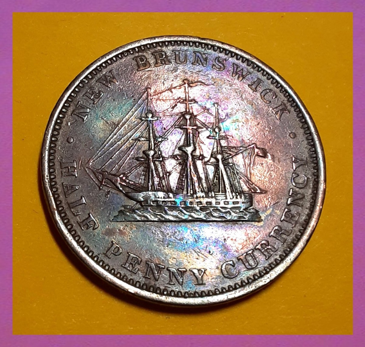 ニューブランズウィック(カナダの州) 1843年(182年前) のペニー銅貨2点 ニューブランズウィック(カナダの州) 1843年(182年前) のペニー