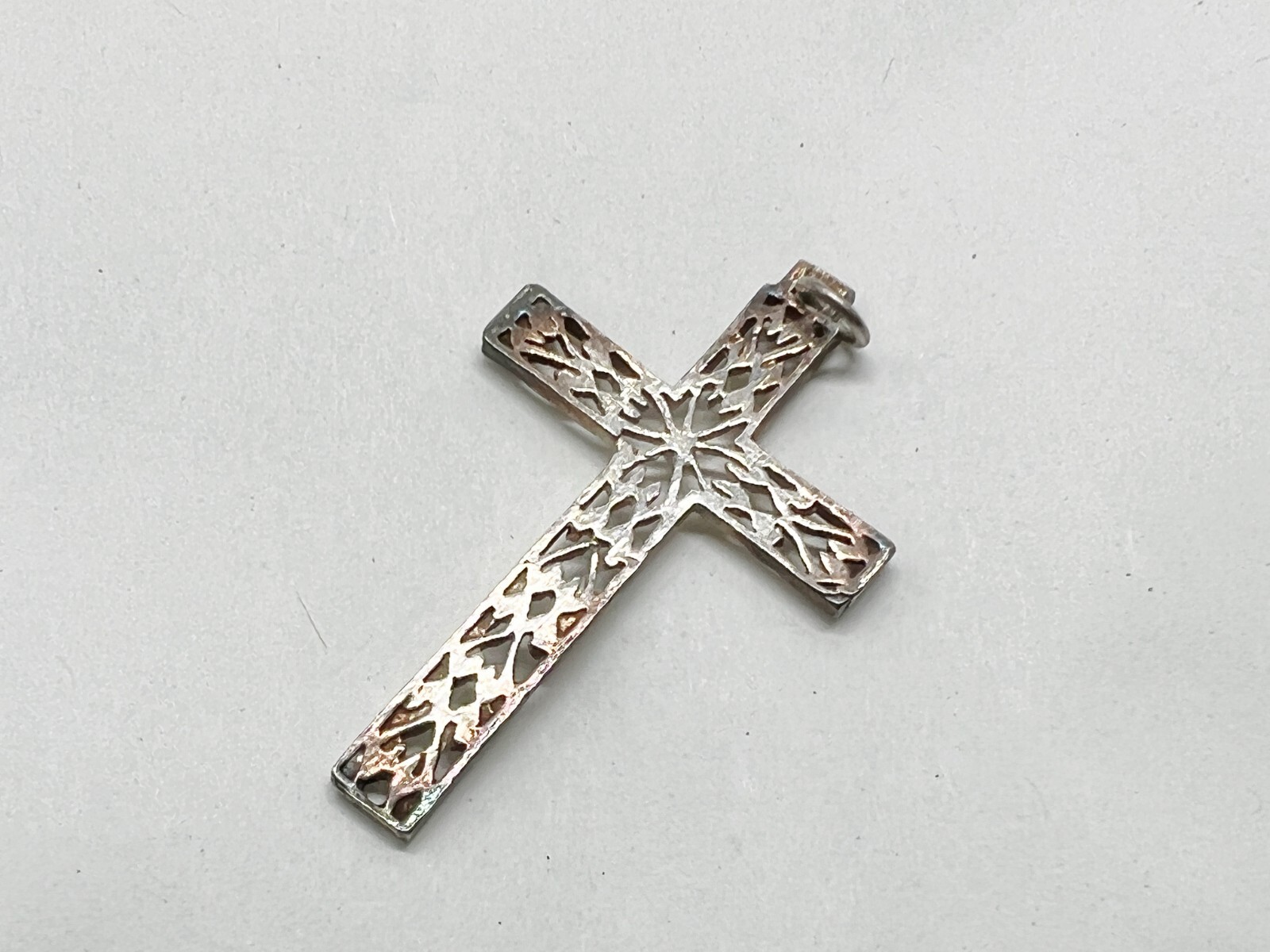 VINTAGE SOLID SILVER STERLING CUT WORK CELTIC CRO… - image 2